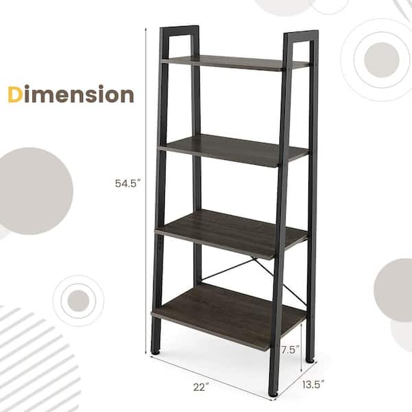 4 Tier Ladder Shelf Ladder Bookcase Bookshelf Display Rack Plant Stand