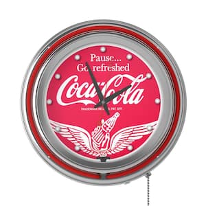 14 in. Coca-Cola Wings Neon Wall Clock