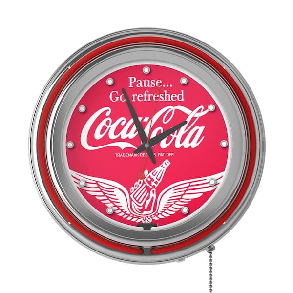 Trademark Global 14 in. Coca-Cola Wings Neon Wall Clock