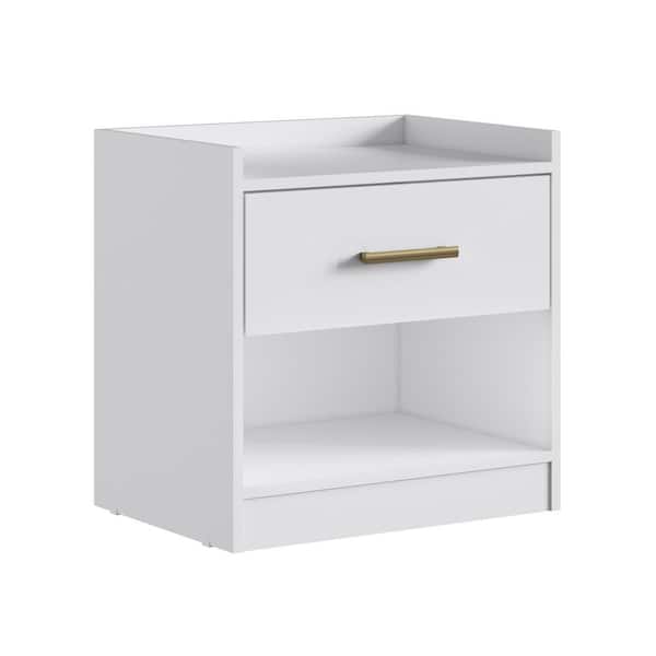 Herval Dakota 1-Drawer White (Set of 3) Nightstand (21 in. H x 21 in. H x15 in. D)