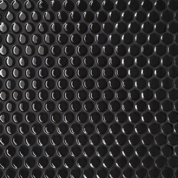 Le Cafe 12 in. x 13 in. Black Porcelain Mosaic Floor and Wall Tile (9.86 sq. ft./Case)