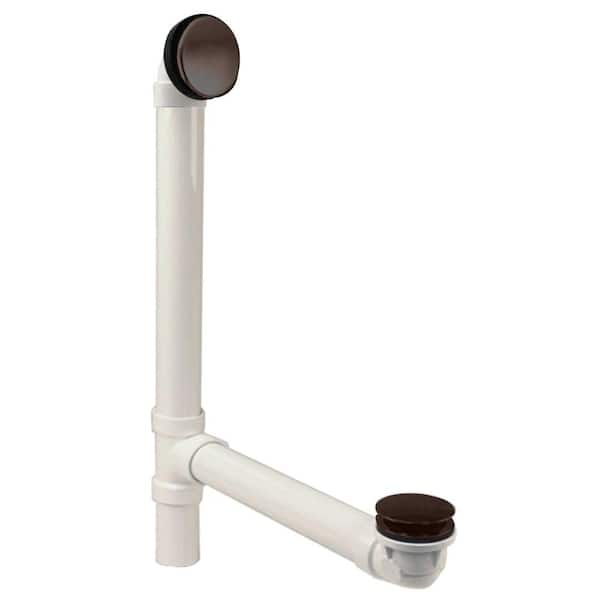Unbranded 12 in. & 4 in. Bath Waste & Overflow with Tip-Toe Drain Plug and Illusionary Faceplate - Sch. 40 PVC, Oil Rubbed Bronze