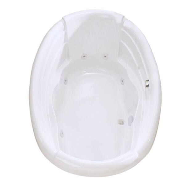 MAAX Agora 6 ft. Center Drain Whirlpool Tub with Microjets in White