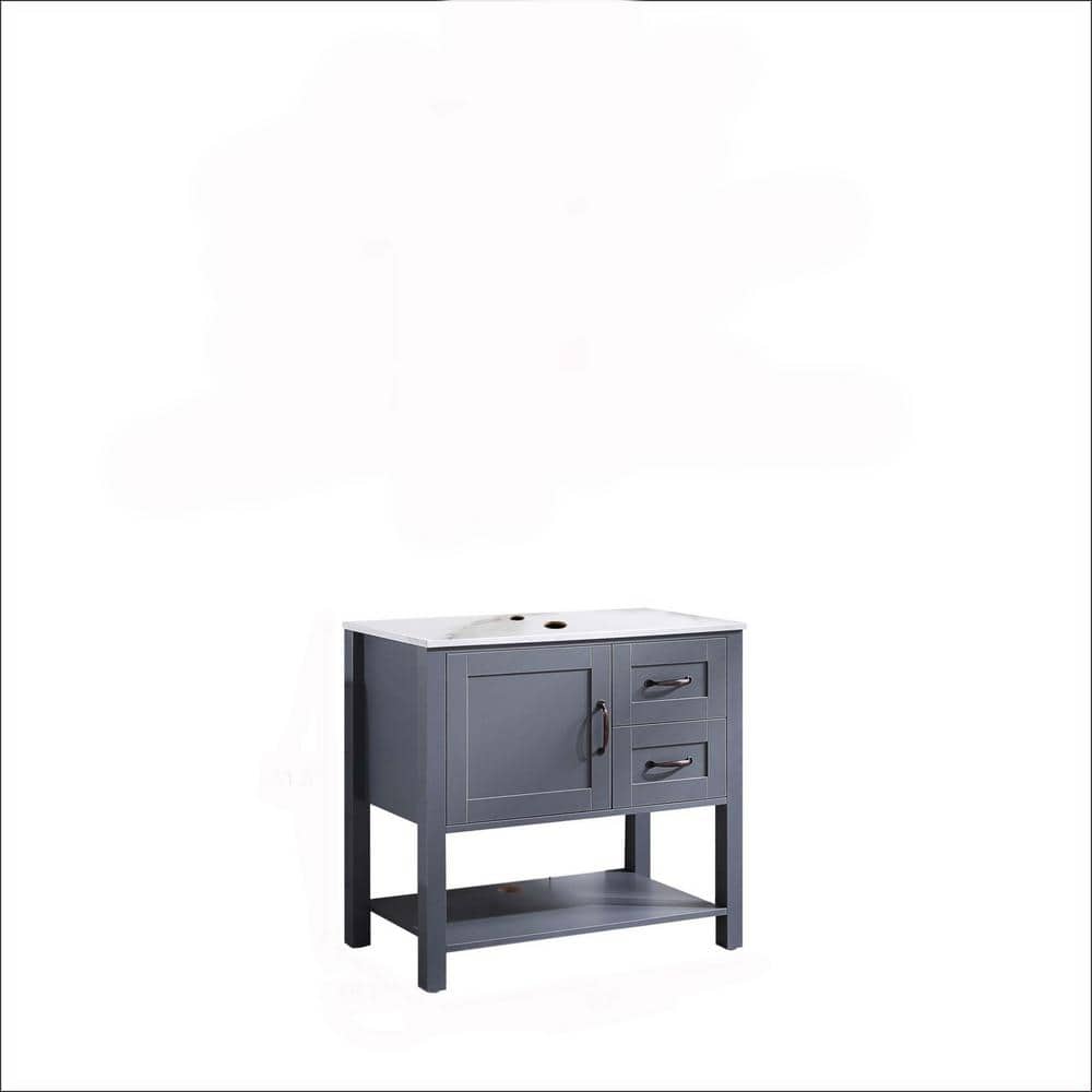 30 in. W x 18.7 in. D x 31.5 in. H Freestanding Bath Vanity with White Top 