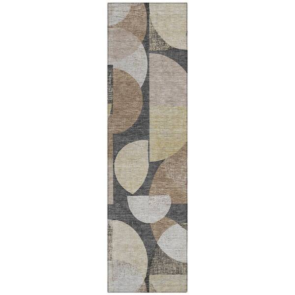 Chantille Machine Washable Indoor/Outdoor Abstract ACN3059 Graphite 2 ft. x 7 ft. Runner Rug