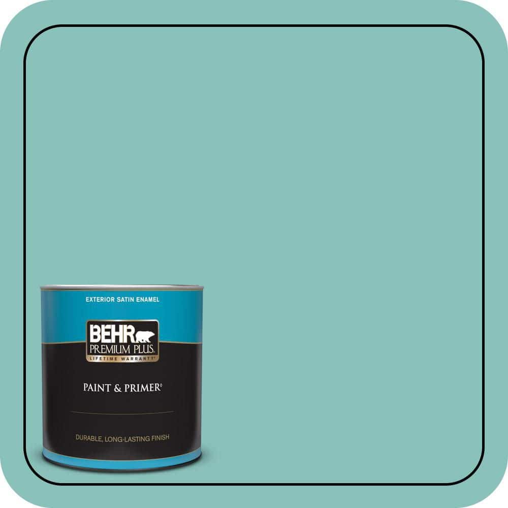 Undine Color BEHR PREMIUM PLUS 1 qt. #M450-4 Undine Satin Enamel Exterior Paint ...