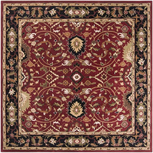 Livabliss John Red Doormat 4 ft. x 4 ft. Square Area Rug