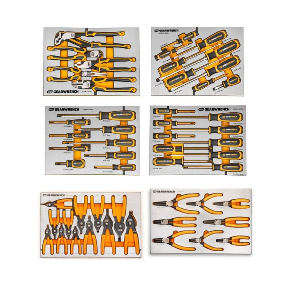 GearWrench Pliers and Screwdriver Set in Premium Foam Trays (53-Piece)