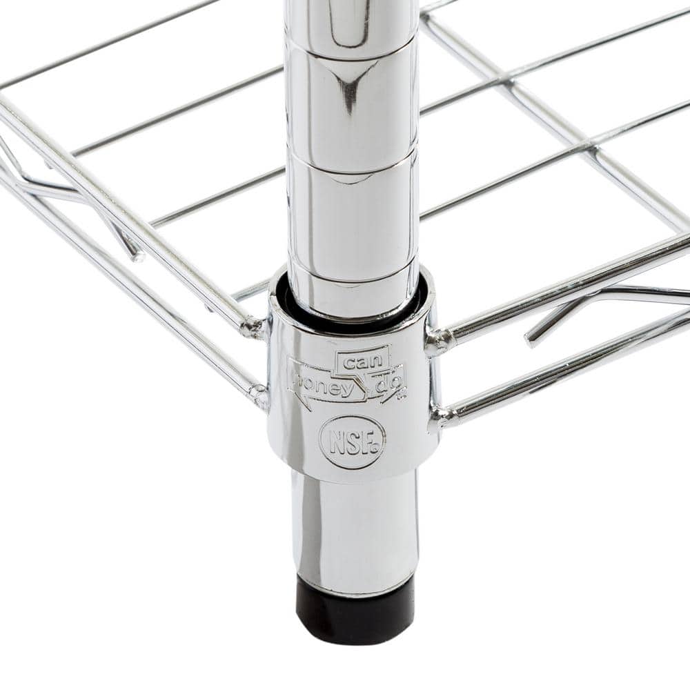 Chrome 3-Tier Adjustable Steel Shelving Unit, 36" x 14"