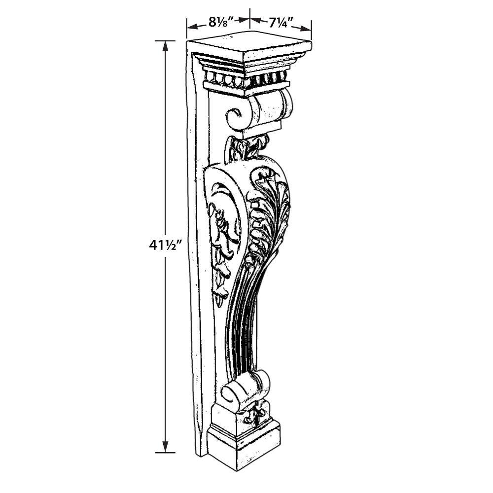 Large White Polyurethane Decorative Acanthus Corbel