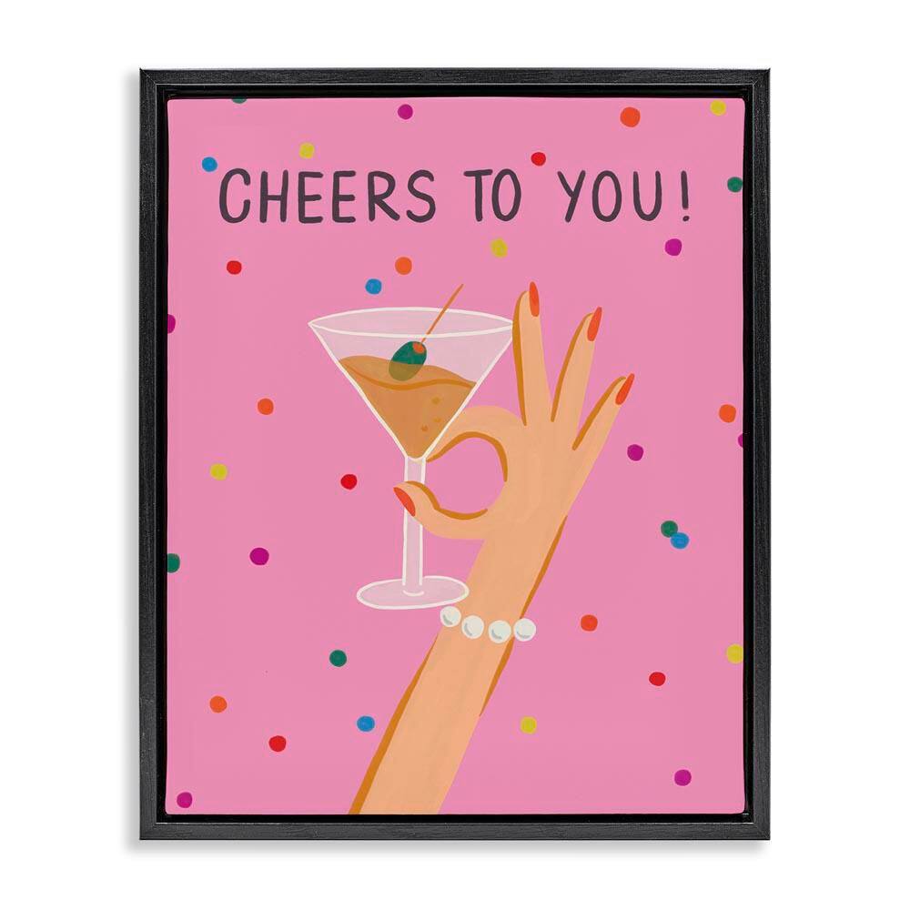 Cheers To You Martini by Deborah Curiel Black Floater Frame Food Graphic Art Print 31 in. x 25 in. price history on PriceWatchPro