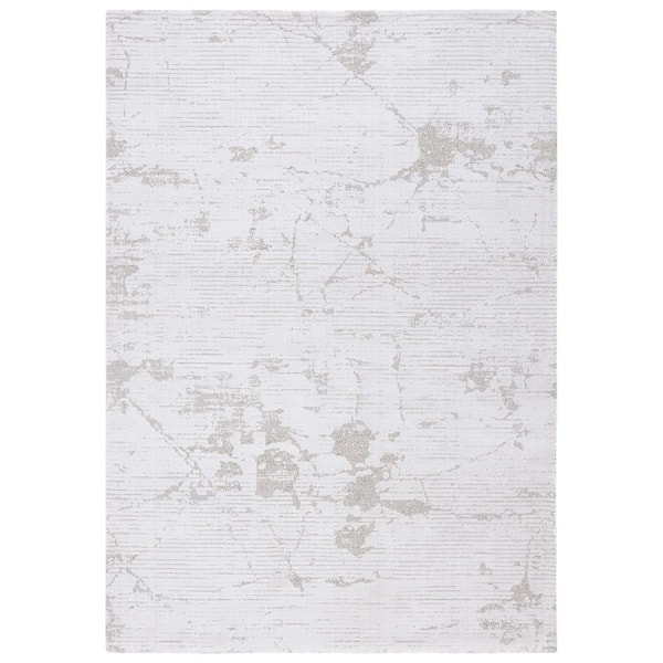 Neptune 5 ft. x 8 ft. Light Gray/Gray Distressed Striped Area Rug