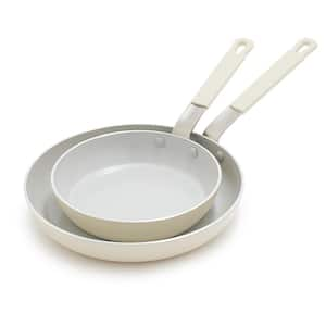 Bobby Flay 2-Piece 8 in. and 10 in. Ceramic Non-Stick Frying Pan Set in Cream