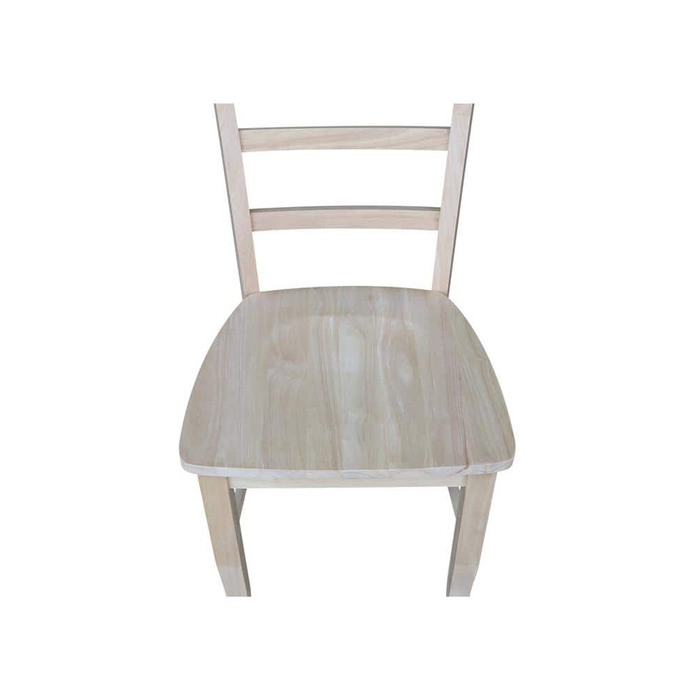Unfinished Wood Ladderback Side Chair Set