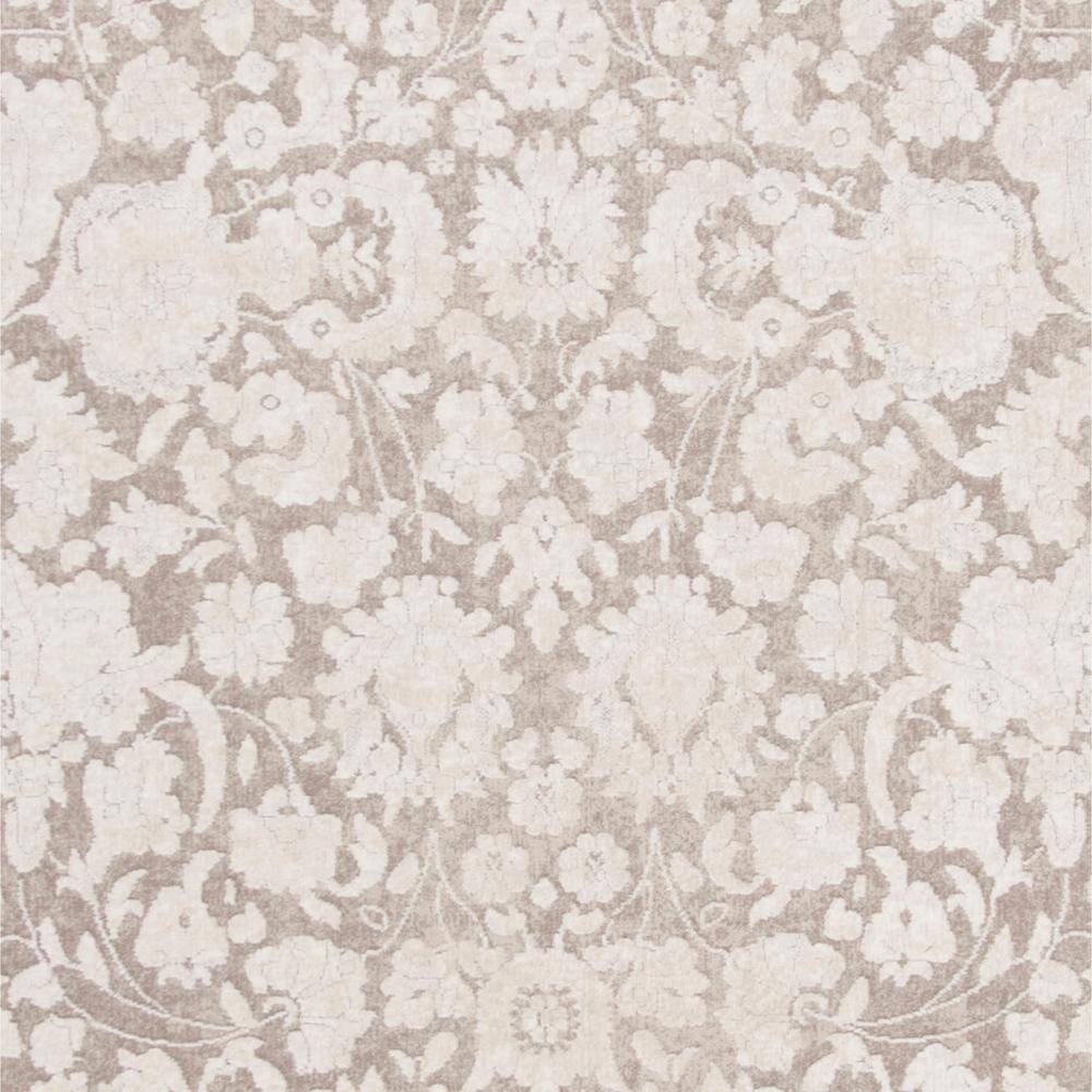 Elegant Floral Etched Beige/Cream 8' x 10' Synthetic Area Rug