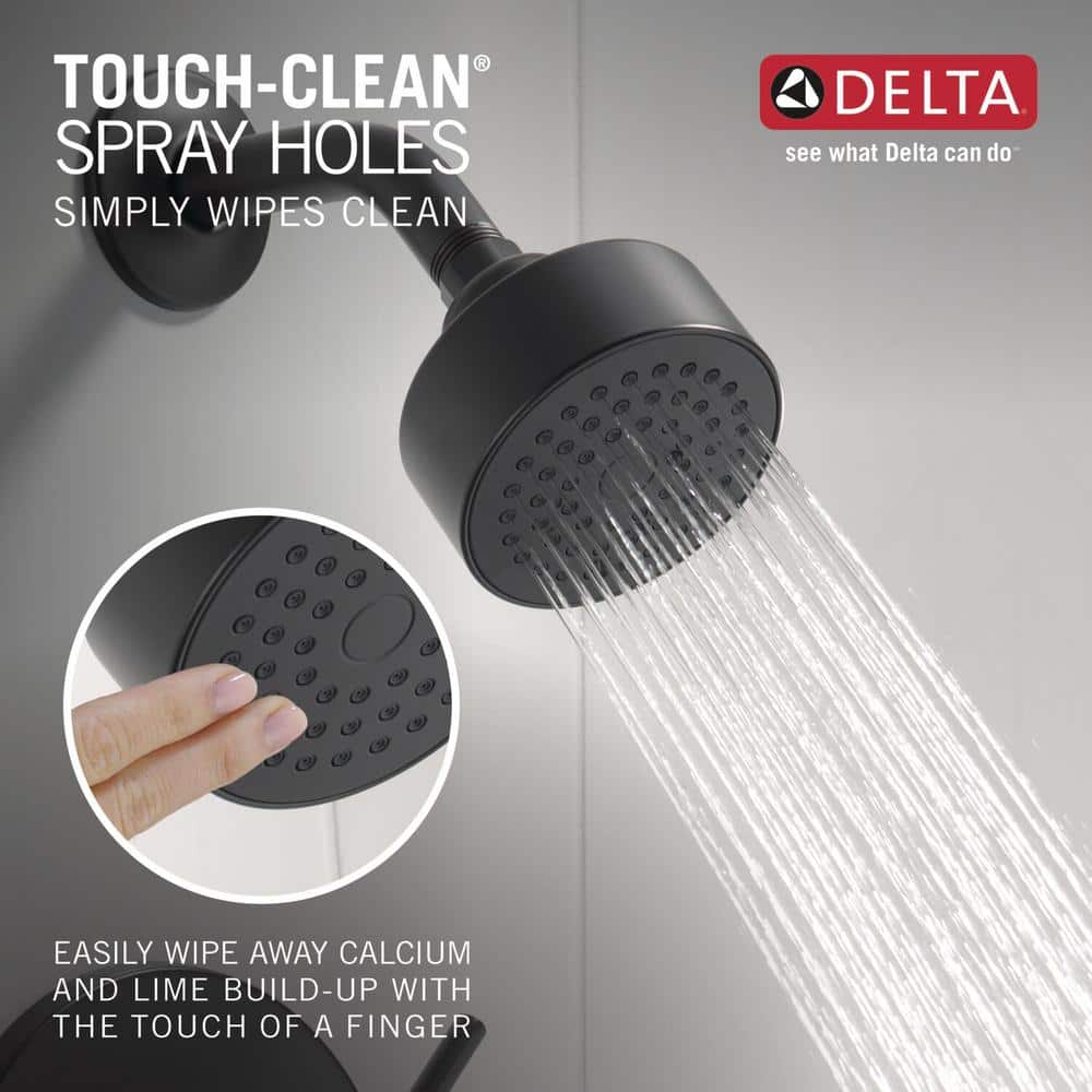 Matte Black Modern Wall Mounted Tub and Shower Trim Kit