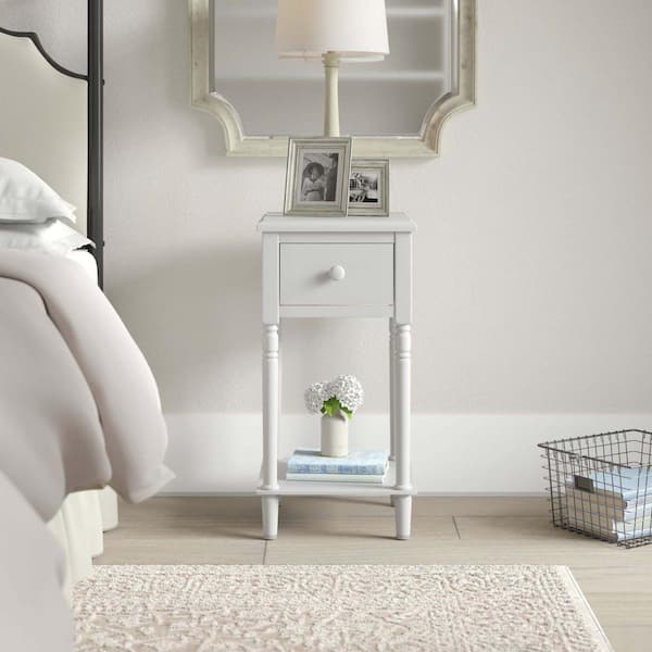 Picket House Furnishings Nova 28 in. H x 14 in. W x 15 in. D Nightstand With USB in White