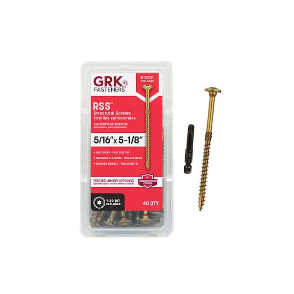 5/16 in. x 5-1/8 in. Star Drive Low Head Washer Rugged Structural Wood Screw (40-Piece per Pack)