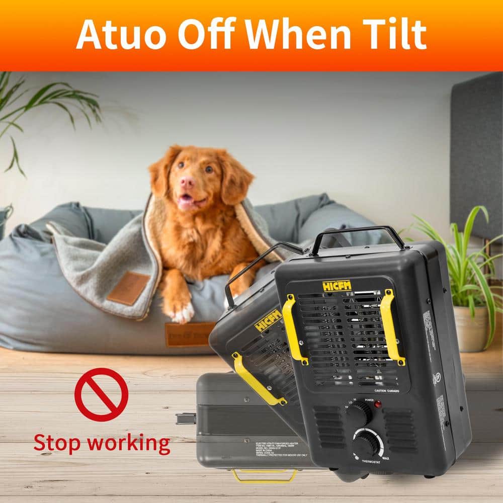 Black Electric Convection Space Heater with Thermostat