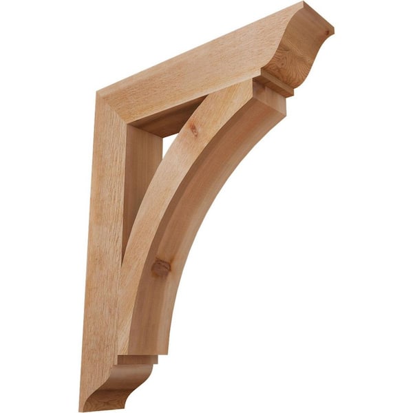 Ekena Millwork 6 in. x 38 in. x 30 in. Western Red Cedar Thorton Traditional Rough Sawn Bracket