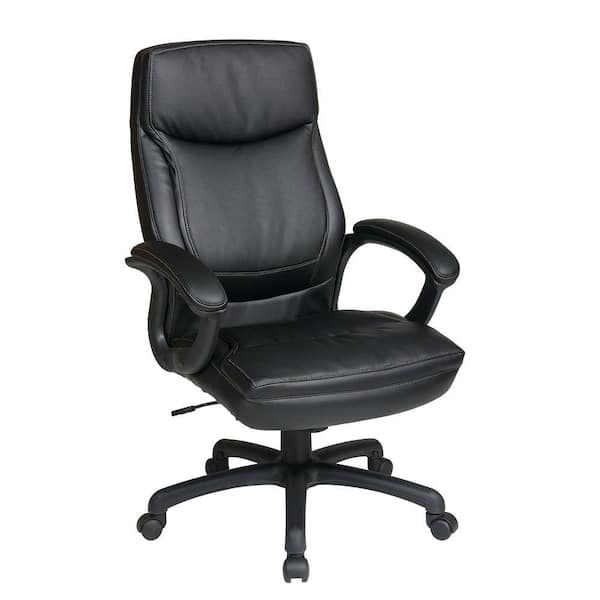 Office Star Products Black Eco Leather High Back Executive Office Chair