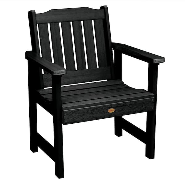 Highwood Lehigh Black Recycled Plastic, Plastic Garden Chairs Home Depot