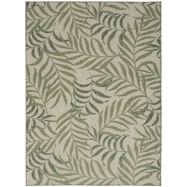 Nourison Home Garden Oasis Ivory Green 4 ft. x 6 ft. Natureinspired