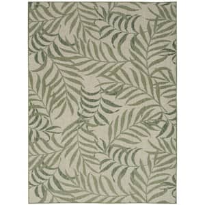 Garden Oasis Ivory Green 4 ft. x 6 ft. Nature-inspired Contemporary Area Rug