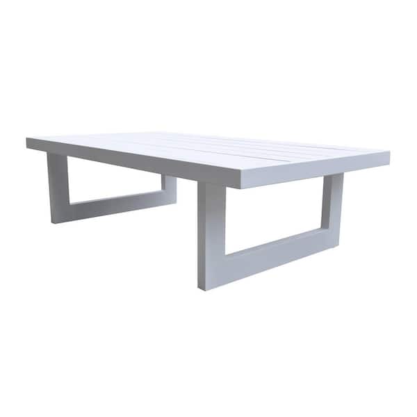 Unbranded Renava Wake White Rectangle Aluminum Outdoor Coffee Table