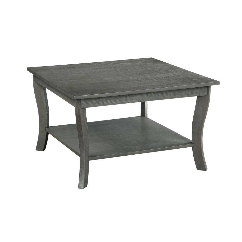 Heritage Square Wirebrush Gray Wood Coffee Table