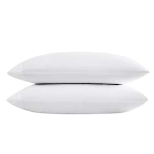 Solid 800-Thread Count 2-Piece White Sateen Cotton Blend Queen Pillowcase Pair