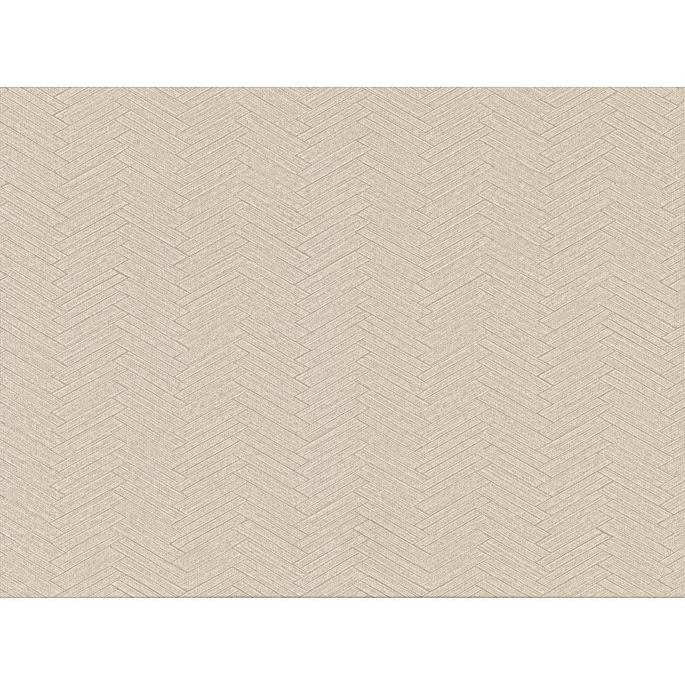 Karma Beige Herringhone Weave Beige Wallpaper Sample