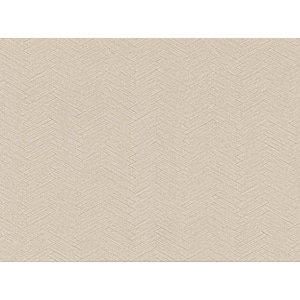 Karma Beige Herringhone Weave Vinyl Strippable Wallpaper (Covers 60.8 sq. ft.)