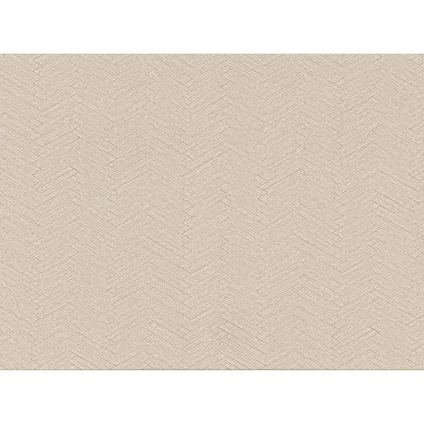 Warner Karma Beige Herringhone Weave Vinyl Strippable Wallpaper (Covers 60.8 sq. ft.)