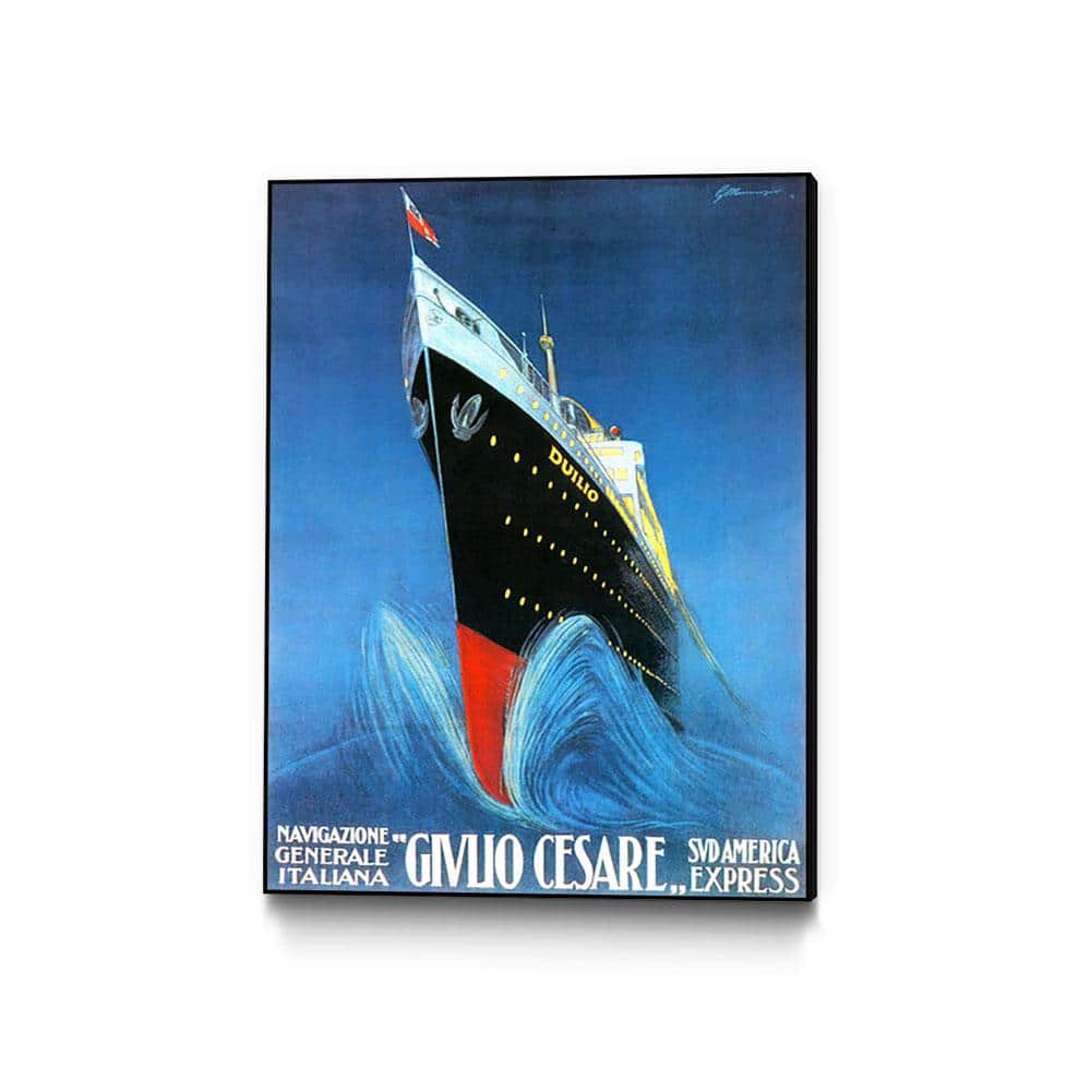 30 in. x 40 in. ""Jivlio Cesare"" by unknown unknown Framed Wall Art, blue/ black