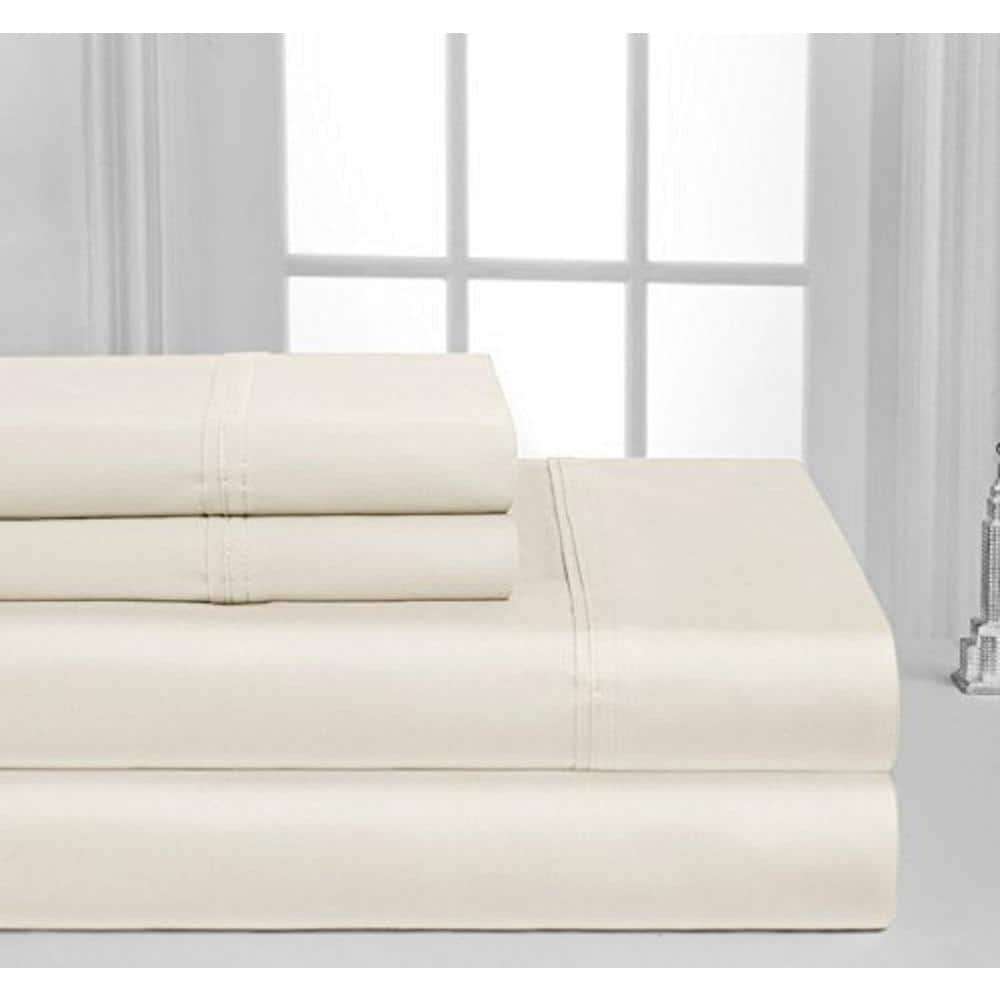 Luxurious Ivory Egyptian Cotton Twin XL Sheet Set