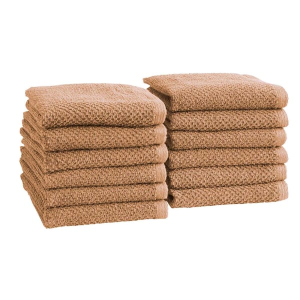 FRESHFOLDS Clay 12-Pack Cotton Quick-Dry Washcloth Set