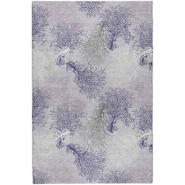 Dream Shag Premium Machine Washable Abstract ADS182 Purple 5 ft. x 7 ft. 6 in. Area Rug