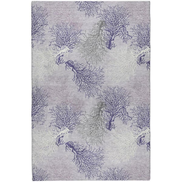 Dream Shag Premium Machine Washable Abstract ADS182 Purple 9 ft. x 12 ft. Area Rug