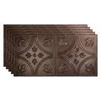 Traditional #5 2 ft. x 4 ft. Glue Up Vinyl Ceiling Tile in Smoked Pewter (40 sq. ft.)