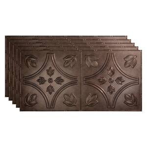 Traditional #5 2 ft. x 4 ft. Glue Up Vinyl Ceiling Tile in Smoked Pewter (40 sq. ft.)