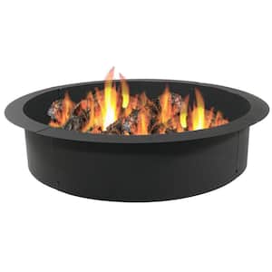 39 in. Dia x 10 in. H Round Steel Wood Burning Fire Pit Ring Liner