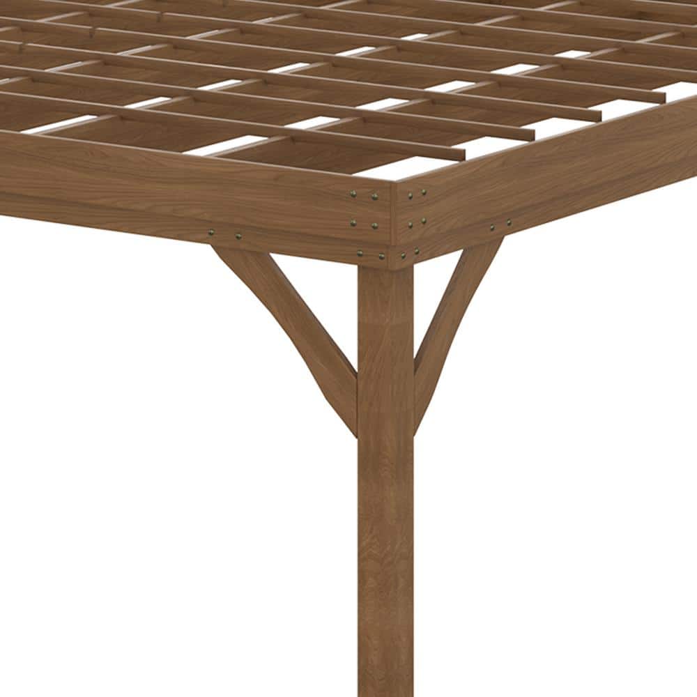 Outsunny 10' x 12' Brown Fir Wood Pergola Gazebo