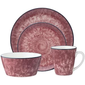 4-Piece ColorKraft Essence Garnet (Red) Stoneware Place Setting (Service for 1)