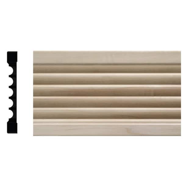 1644 1/2 in. x 4 in. x 84 in. White Hardwood Fluted Casing Moulding