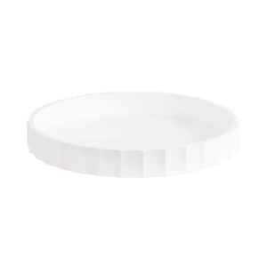 Lissi White Round Wooden 16 in. Decorative Tray