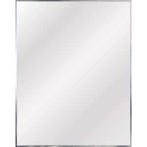 22 in. x 28 in. Classic Polished Silver Thin Rectangle Framed Vanity Mirror