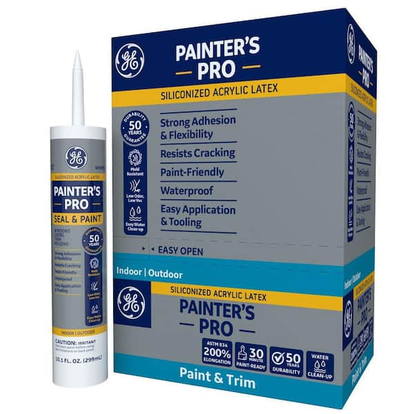 Painter's Pro 10.1 oz. Siliconized Acrylic Latex Caulk Windows, Doors, Trim and Molding White (12-Pack)