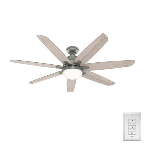 Wilder 60 in. Indoor Matte Silver Ceiling Fan with Remote Control and Light Kit Ceiling Fans With Lights