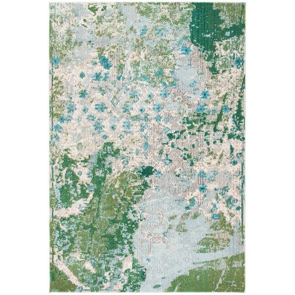 SAFAVIEH Monaco Green/Turquoise 5 ft. x 8 ft. Solid Color Area Rug